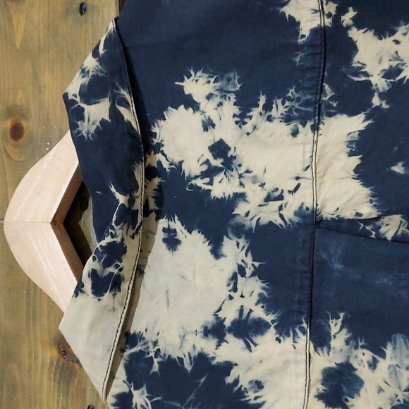 THRILL JEANS PLUS SIZE 3X TIE DYE BUTTON DOWN SHIRT HIGH LOW DISTRESSED RIPS - Picture 11 of 13